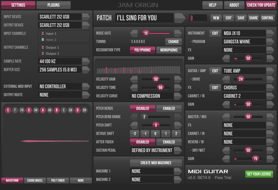 MIDI Guitar 2.0.9