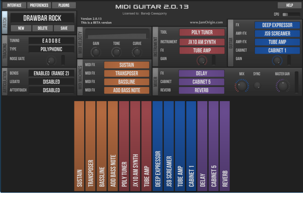 MIDI Bass & MIDI Guitar Features – Jam